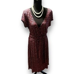 New York and Company Multi Colored Surplice Dress